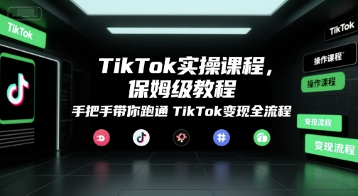 TikTok实操课程，保姆级教程，手把手带你跑通TikTok变现全流程
