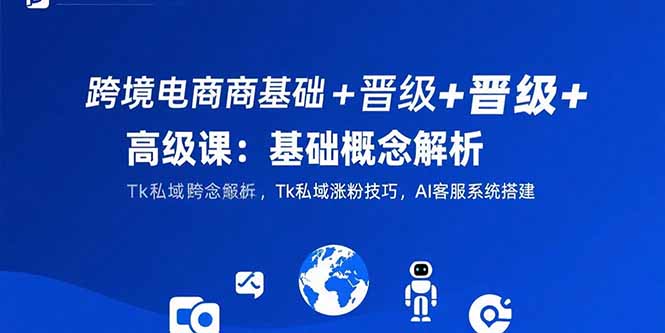 （15496期）跨境电商基础+晋级+高级课：基础概念解析,Tk私域涨粉技巧,AI客服系统搭建