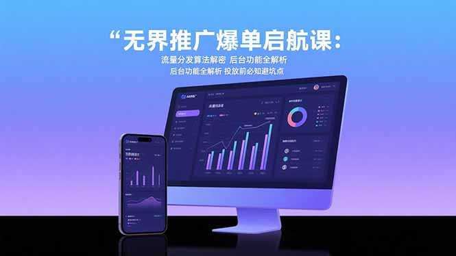（15567期）无界推广爆单启航课：流量分发算法解密 后台功能全解析 投放前必知避坑点