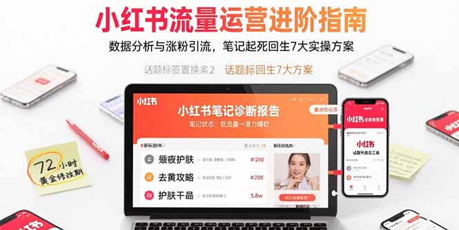 （15827期）小红书流量运营进阶指南，数据分析与涨粉引流，笔记起死回生7大实操方案