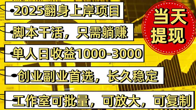 （16225期）稳定八年美金掘金2.0脚本干活，只需躺赚。单人日收益1000-3000可批量、…