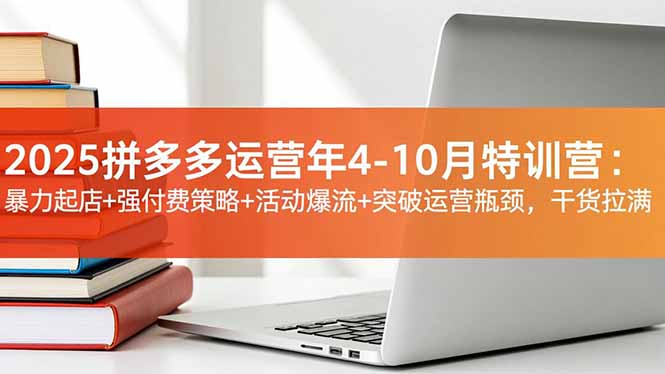 （16642期）2025拼多多运营年4-10月特训营：暴力起店+强付费策略+活动爆流+突破运营瓶颈，干货拉满