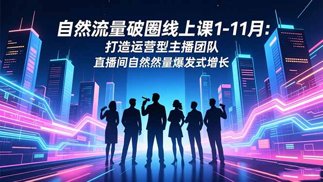 （16582期）自然流量破圈线上课1-11月：打造运营型主播团队 直播间自然流量爆发式增长