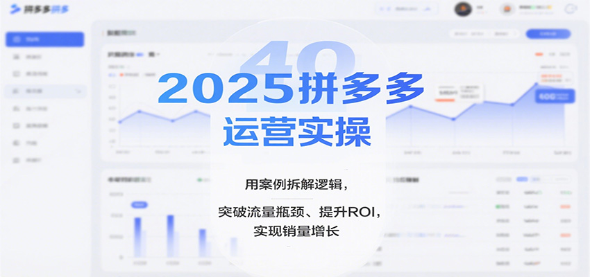 2025拼多多运营实操,用案例拆解逻辑,突破流量瓶颈、提升ROI,实现销量增长(更新)